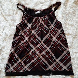 New York & Company Plaid Top (Size Small)